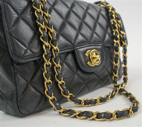 chanel black patterned purse